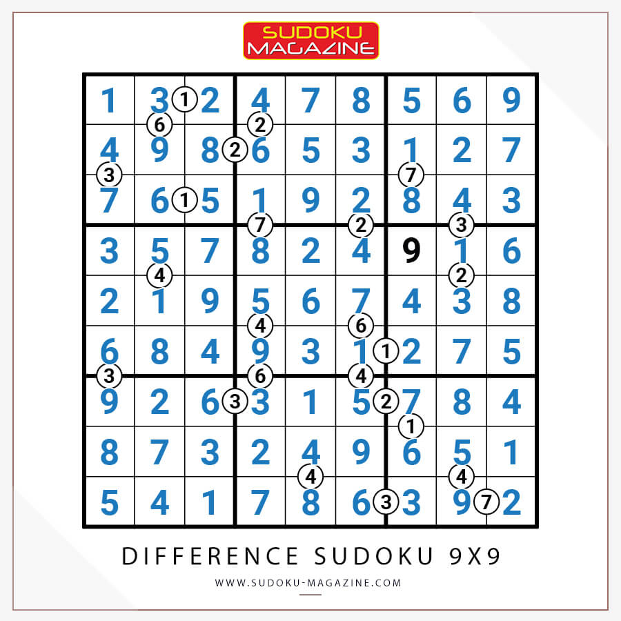 Difference Sudoku 9x9 Solution