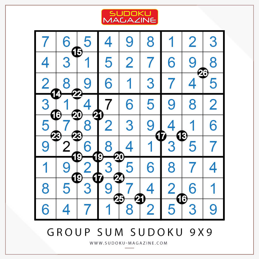Group Sum Sudoku 9x9 Solution