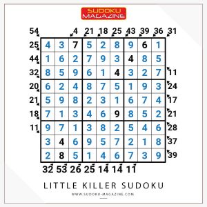 Little Killer Sudoku Solution