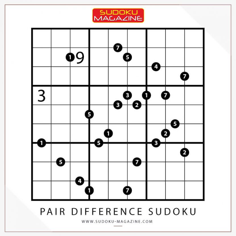 Free Daily Sudoku Pair Difference Sudoku (0005) Sudoku Magazine