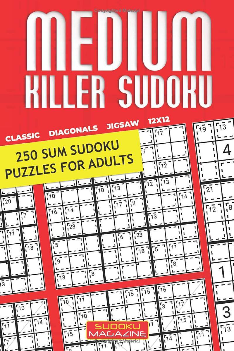 Medium Killer Sudoku 250 Sum Sudoku Puzzles for Adults
