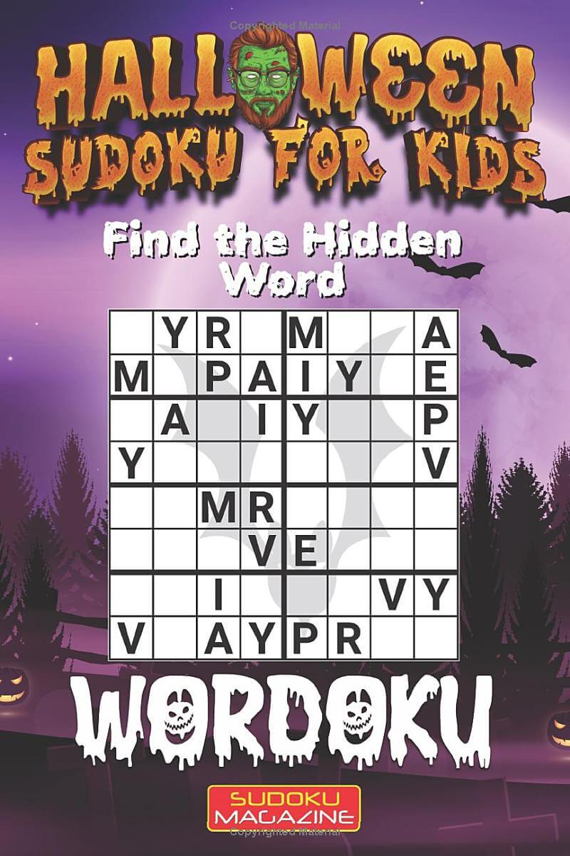 Halloween Sudoku For Kids: Find the Hidden Word. Easy Wordoku Puzzle Book For Kids
