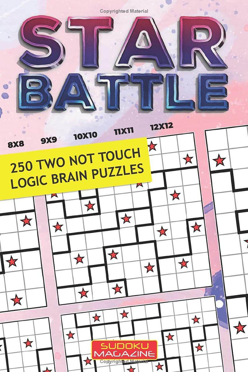 Star Battle: 250 Two Not Touch Logic Brain Puzzles