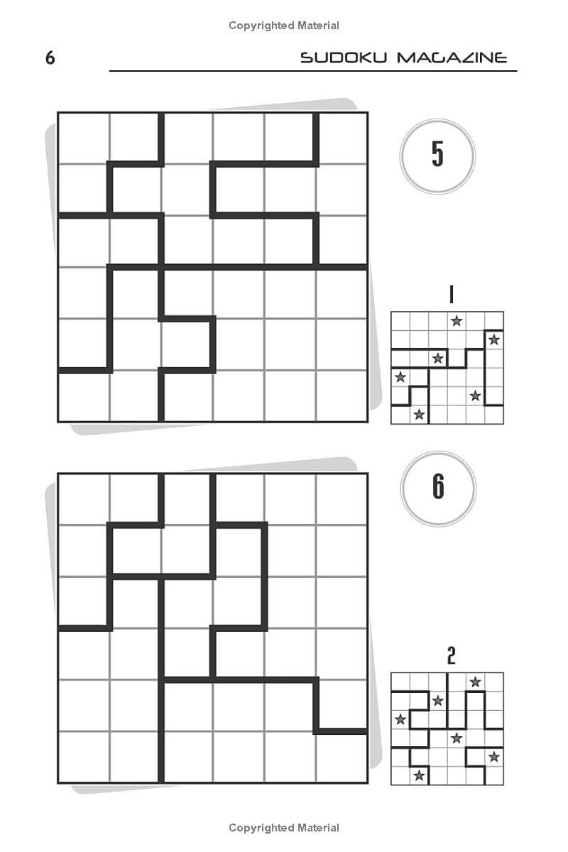 Star Battle 250 Two Not Touch Logic Brain Puzzles Sudoku Magazine 9745