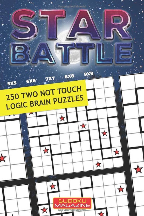 Star Battle: 250 Two Not Touch Logic Brain Puzzles