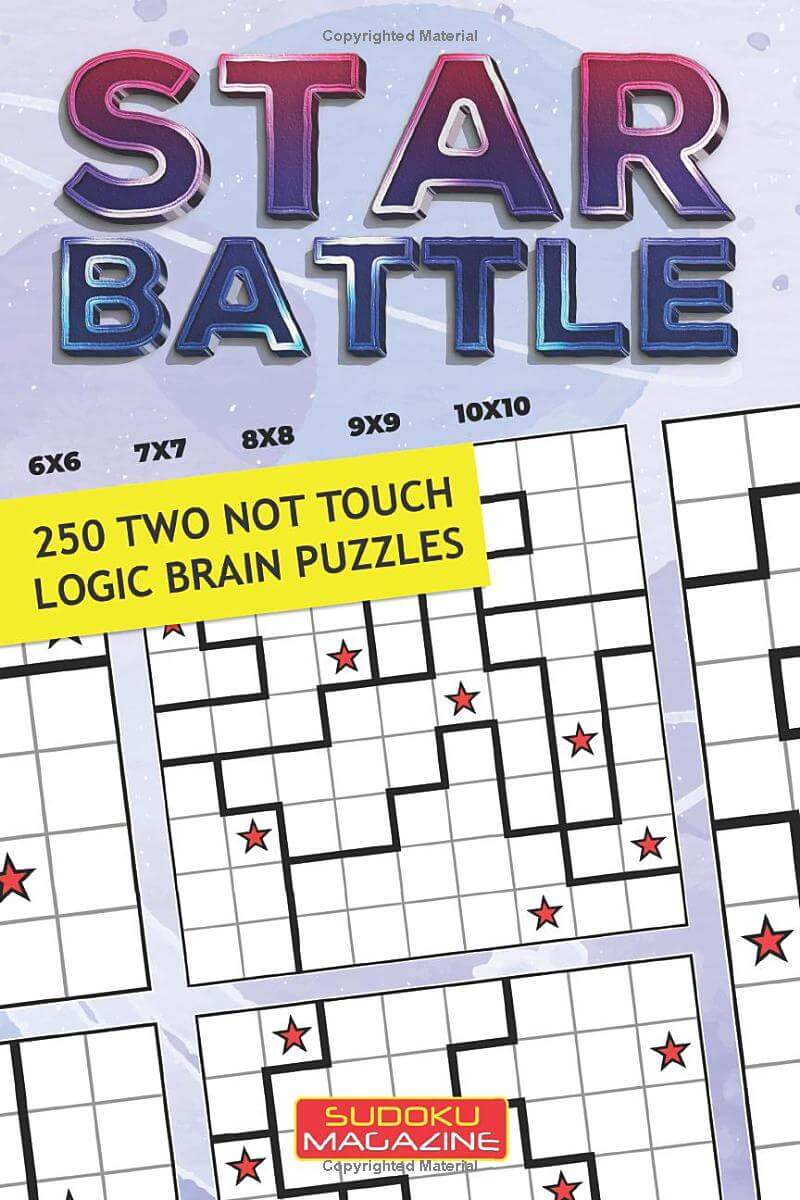 Star Battle: 250 Two Not Touch Logic Brain Puzzles