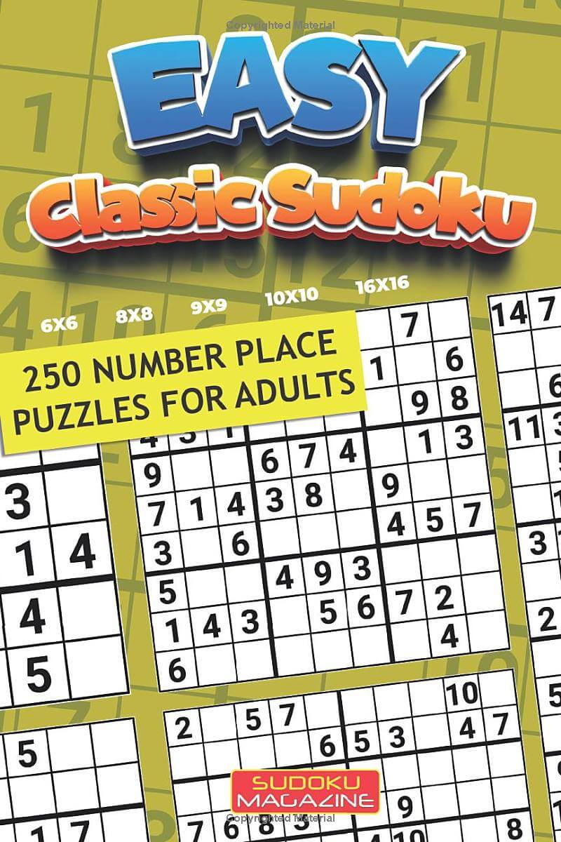 Easy Classic Sudoku: 250 Number Place Puzzles for Adults
