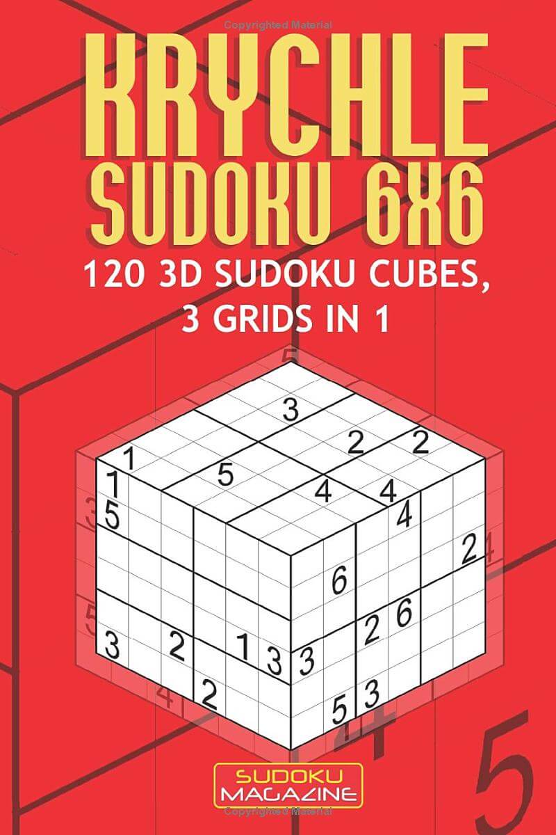 Krychle Jigsaw Sudoku 6x6: 120 3D Sudoku Cubes, 3 grids in 1