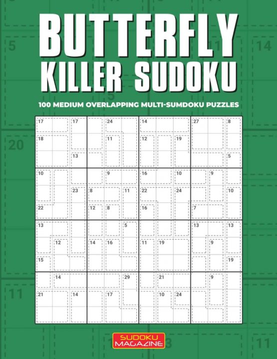 Butterfly Killer Sudoku 100 Medium Overlapping Multi-SumDoku Puzzles
