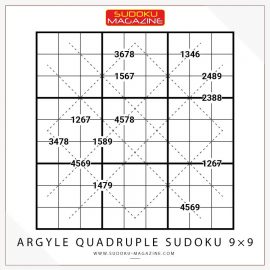 Argyle Quadruple Sudoku 9×9