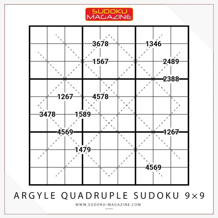 Argyle Quadruple Sudoku 9×9