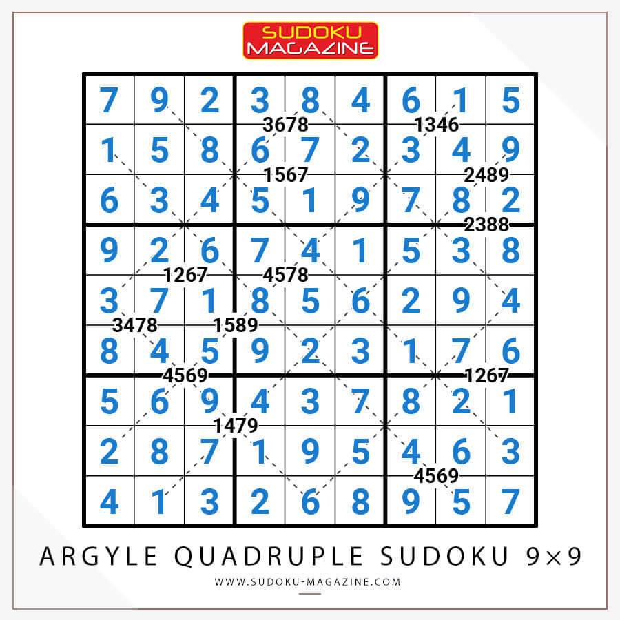 Argyle Quadruple Sudoku 9×9 Solution