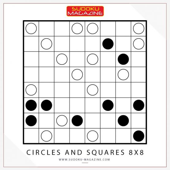 Free Daily Puzzle: Circles and Squares 8×8 (0030) – Sudoku Magazine