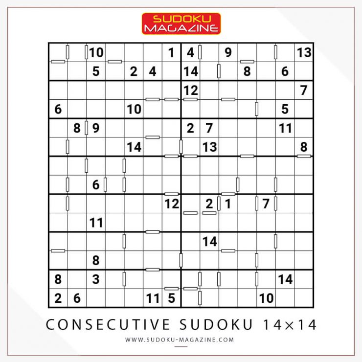Consecutive Sudoku 14x14