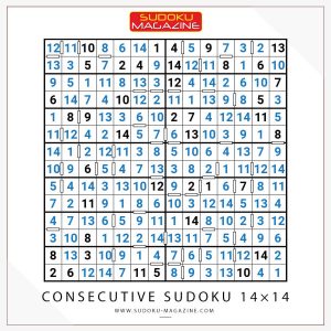 Consecutive Sudoku 14x14 Solution