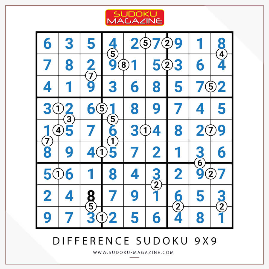 Difference Sudoku 9x9 Solution