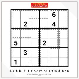 Double Jigsaw Sudoku 6x6