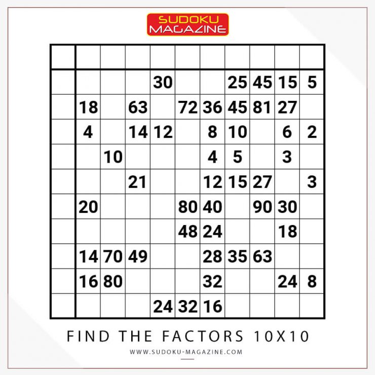 Find the Factors 10x10
