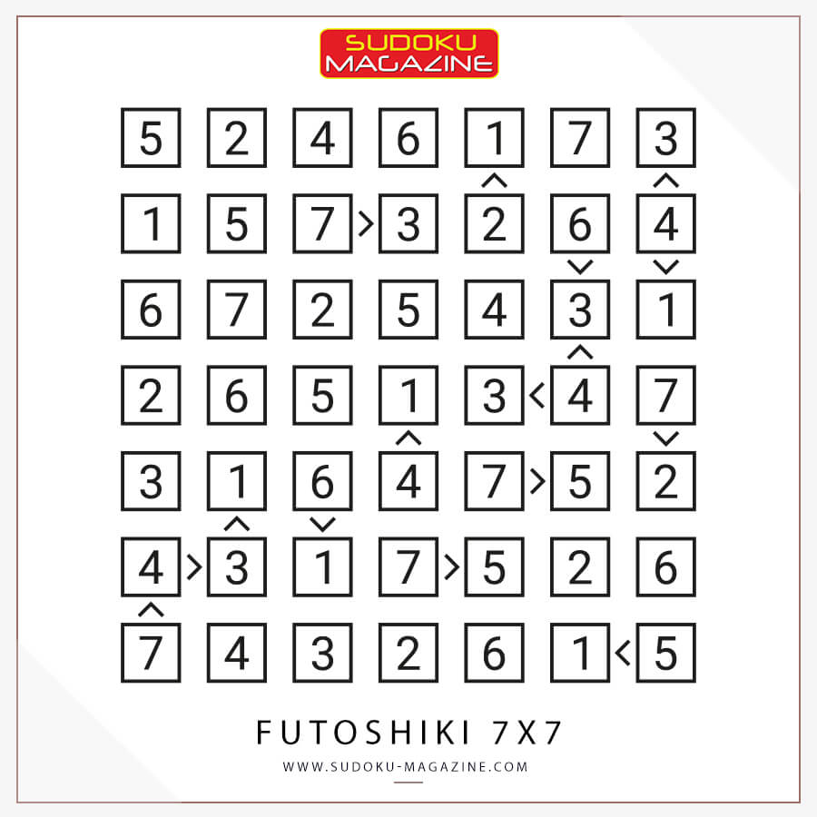 Futoshiki 7x7 Solution