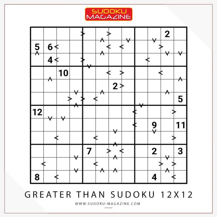 Greater Than Sudoku 12x12