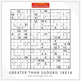 Greater Than Sudoku 18x18