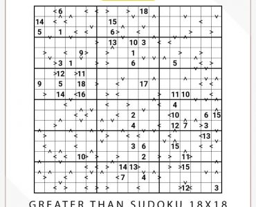 Greater Than Sudoku 18x18