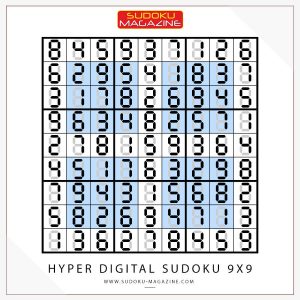 Hyper Digital Sudoku 9x9 Solution