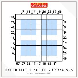 Hyper Little Killer Sudoku 9×9