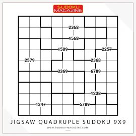 Jigsaw Quadruple Sudoku 9x9