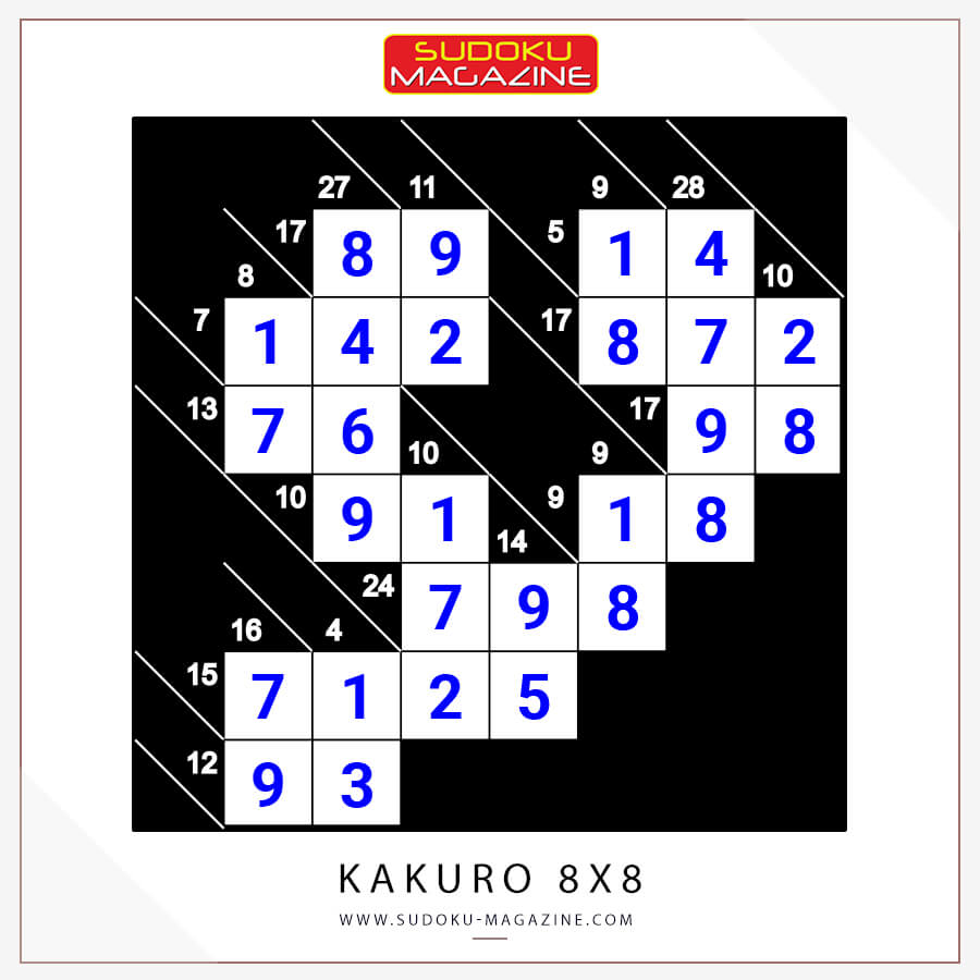 Kakuro 8x8 Solution