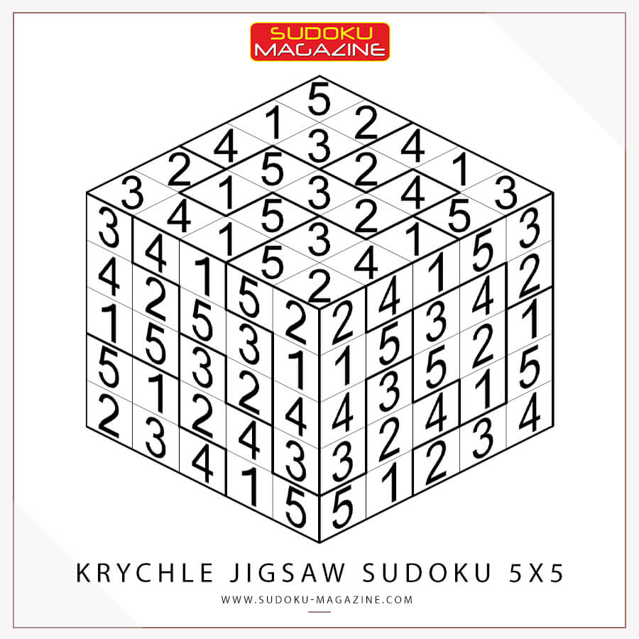 Krychle Jigsaw Sudoku 5x5 Solution