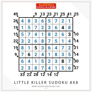 Little Killer Sudoku 8x8 Solution