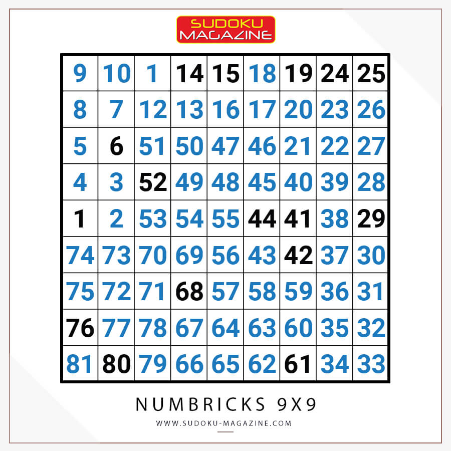 Numbricks 9x9 Solution
