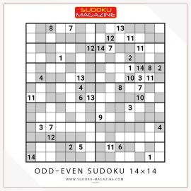 Odd–Even Sudoku 14×14