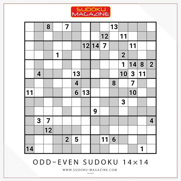 Odd–Even Sudoku 14×14