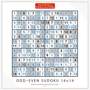 Odd–Even Sudoku 14×14 Solution