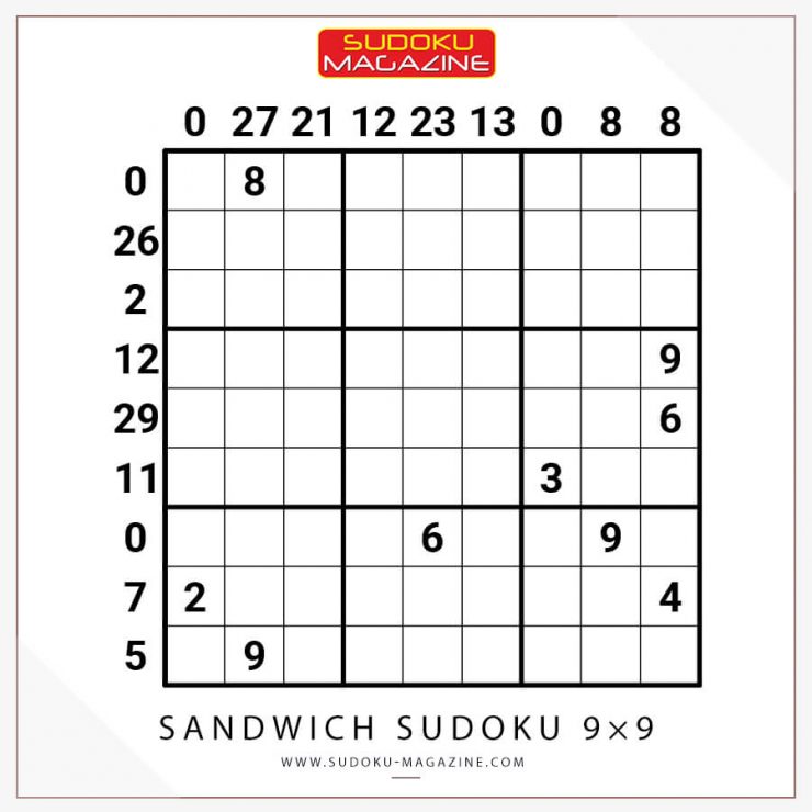 Sandwich Sudoku 9x9