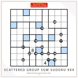 Scattered Group Sum Sudoku 9x9
