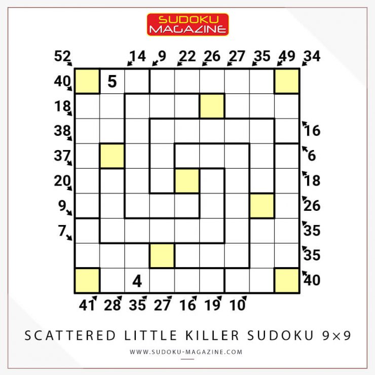 Scattered Little Killer Sudoku 9x9