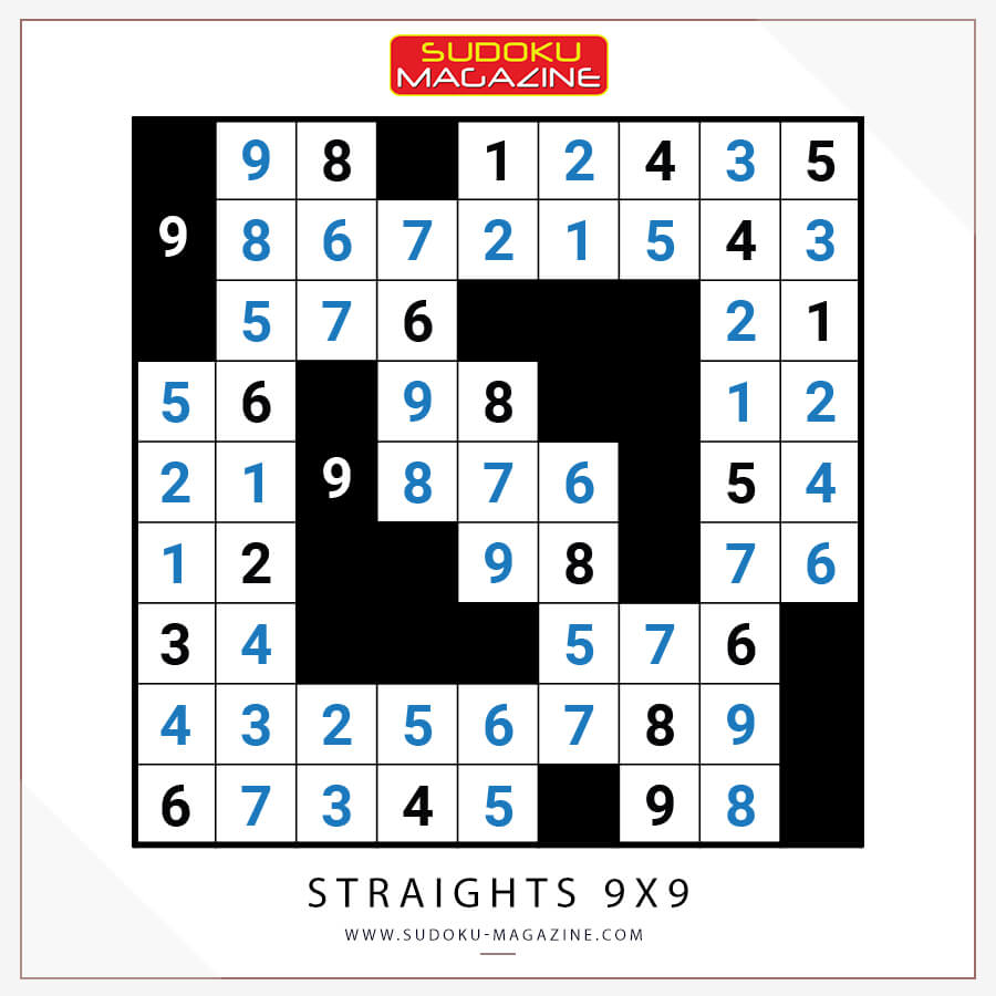 Straights 9x9 Solution
