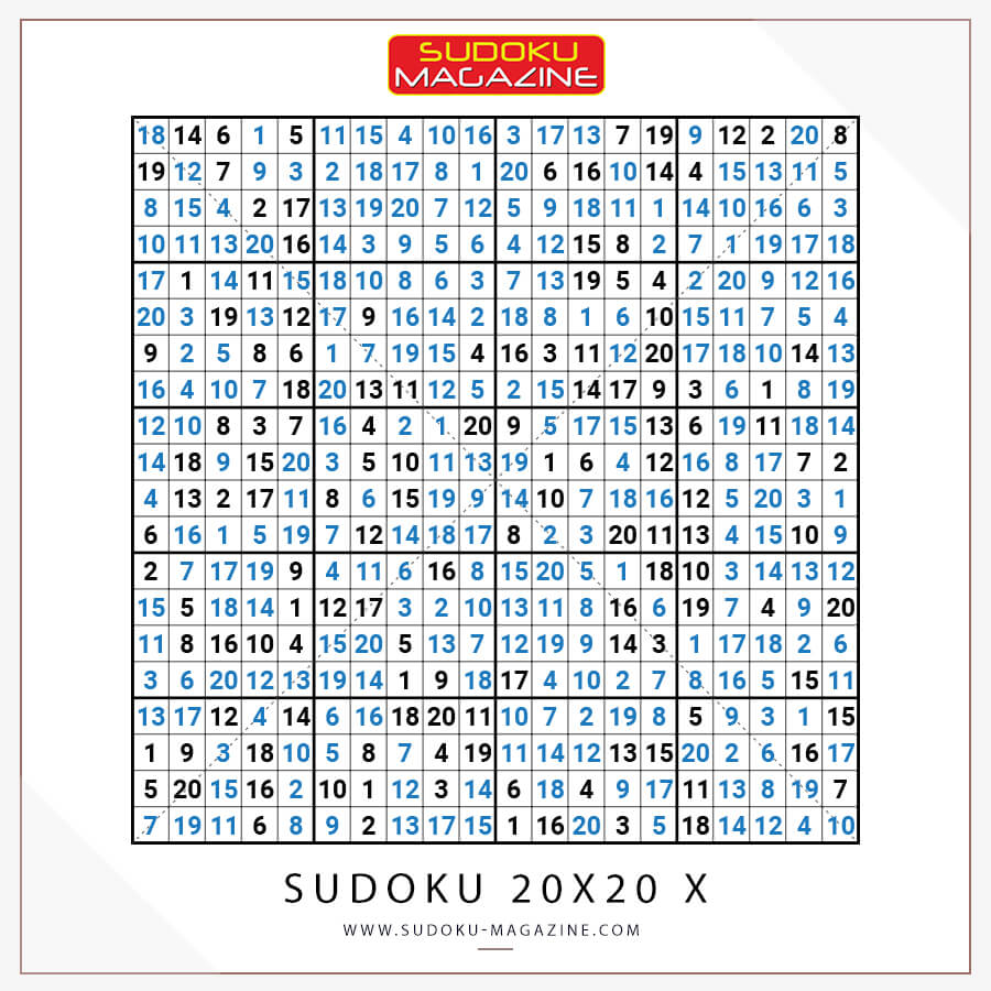 Sudoku 20x20 X Solution