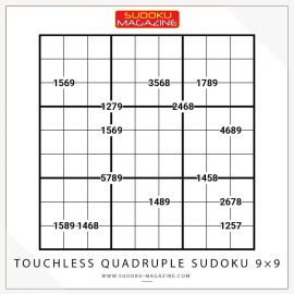 Touchless Quadruple Sudoku 9×9