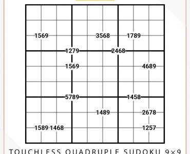 Touchless Quadruple Sudoku 9×9