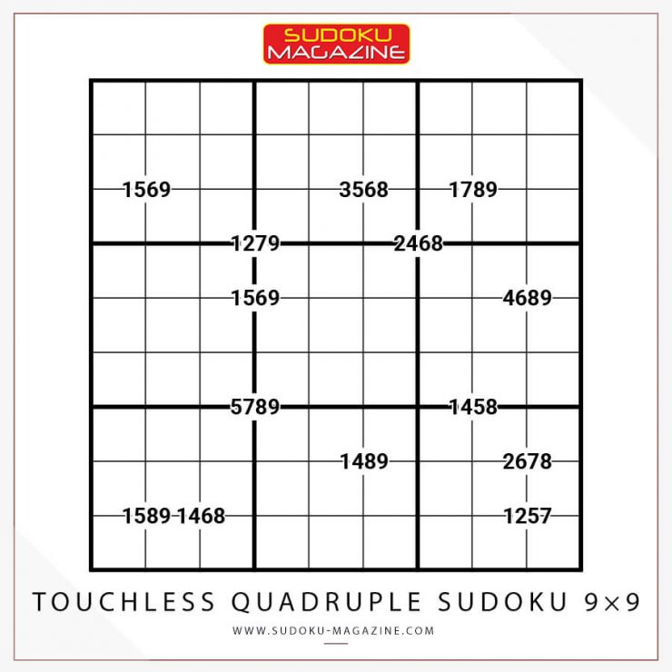 Touchless Quadruple Sudoku 9×9