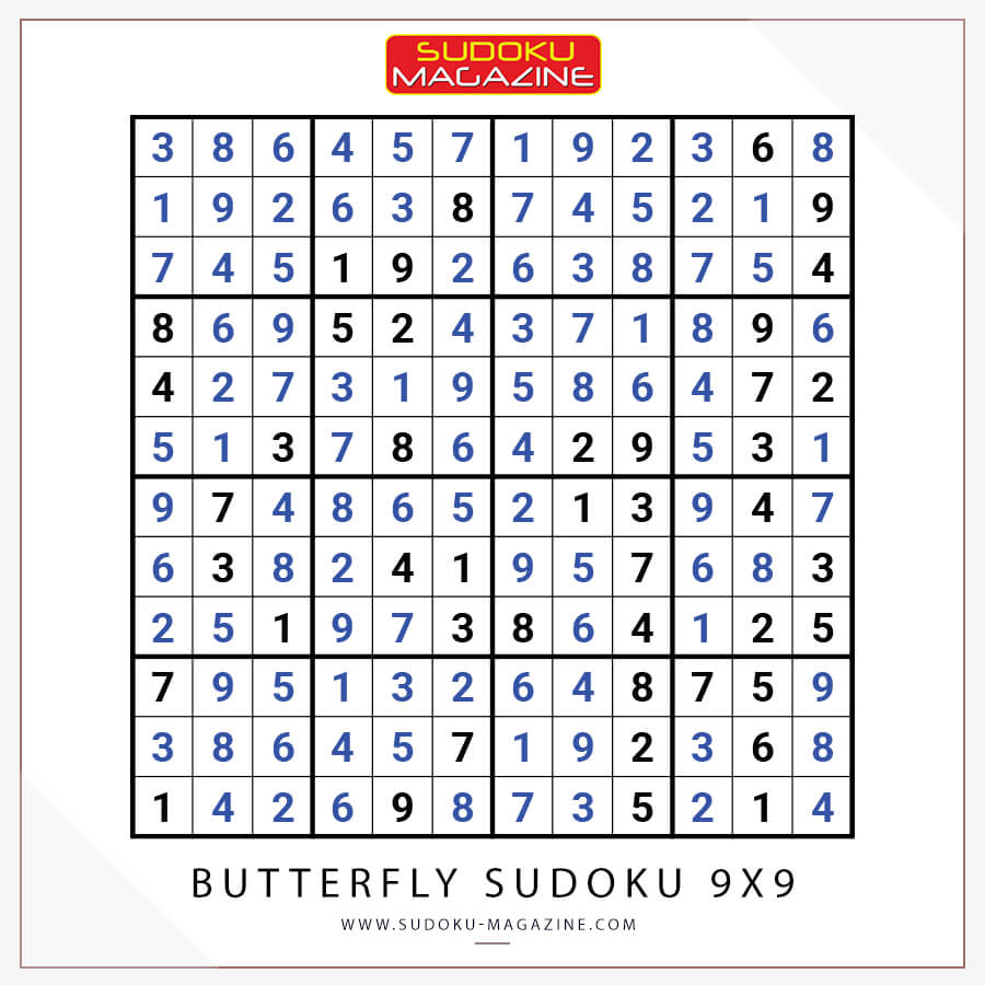 Butterfly Sudoku 9x9 Solution
