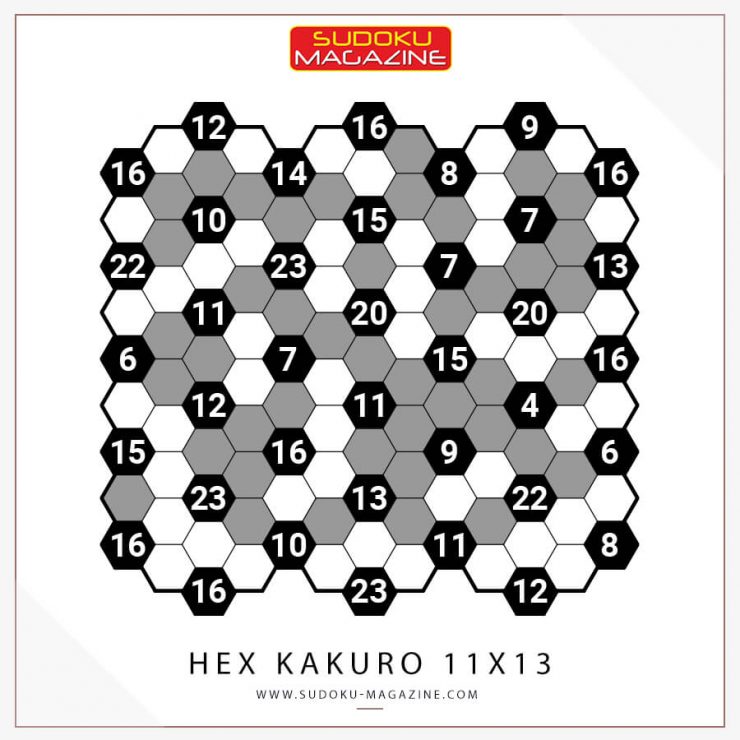 Hex Kakuro 11x13