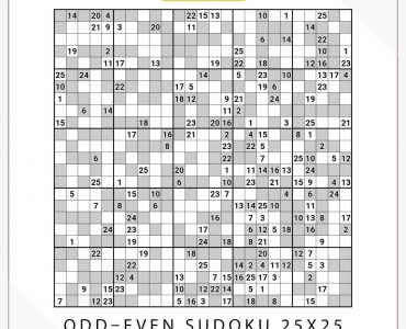 Odd–Even Sudoku 25x25