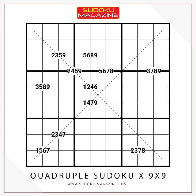 Quadruple Sudoku X 9x9