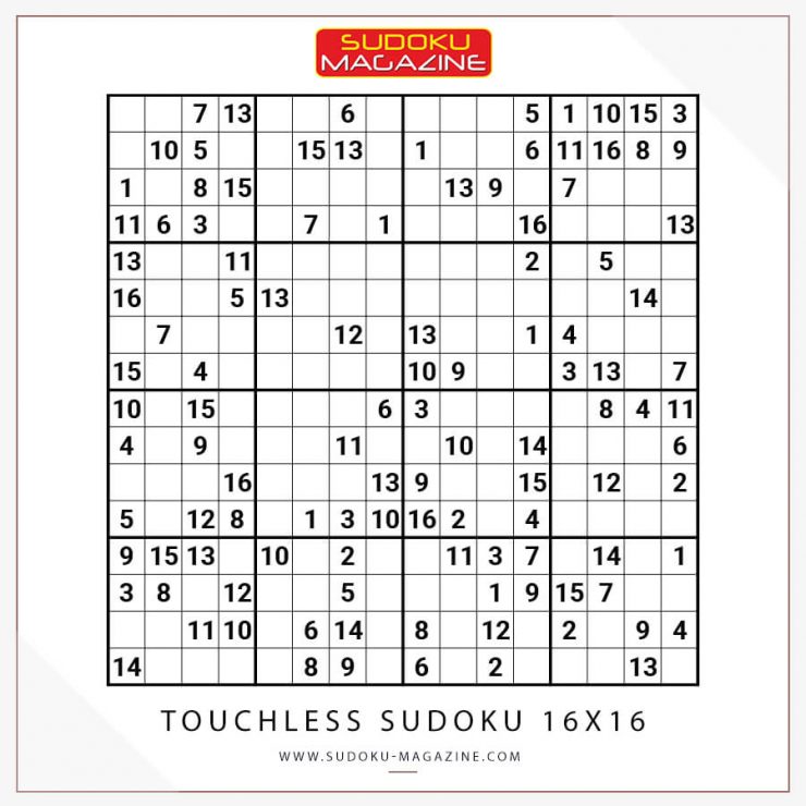 Touchless Sudoku 16x16