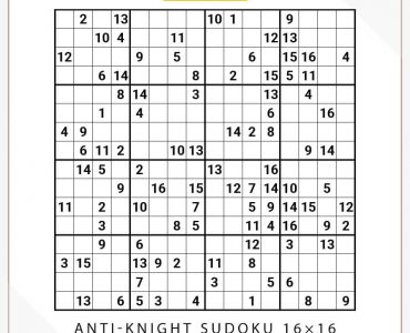 Anti-Knight Sudoku 16×16
